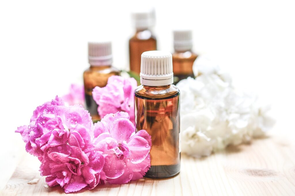 essential oils, alternative, flower background
