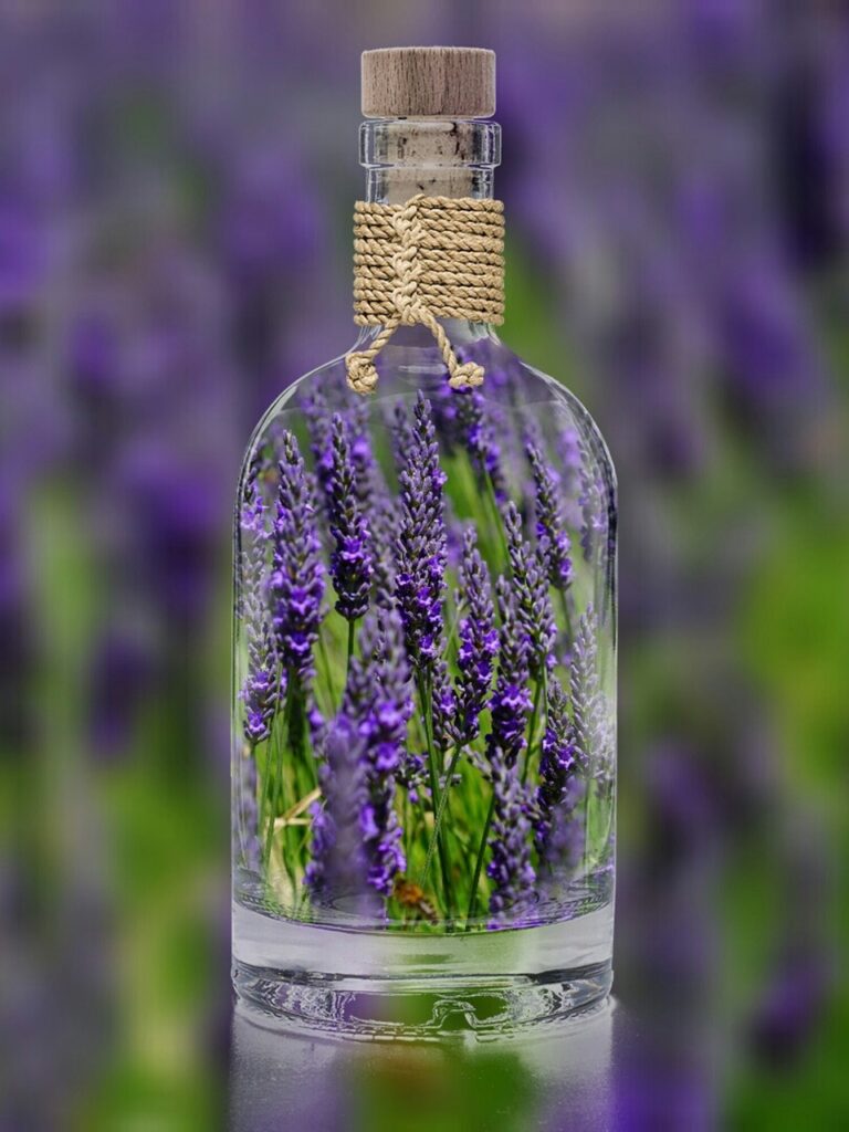 lavender, bottle, plant